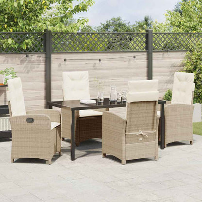 Garten Essgruppe 5 pcs Beige Poly-Rattan