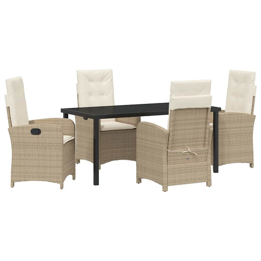 Garten Essgruppe 5 pcs Beige Poly-Rattan
