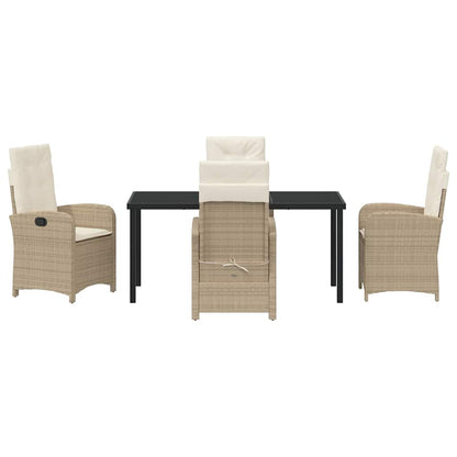 Garten Essgruppe 5 pcs Beige Poly-Rattan