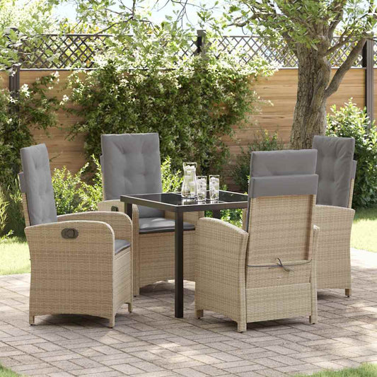 Garten Essgruppe 5 pcs Beige Poly-Rattan