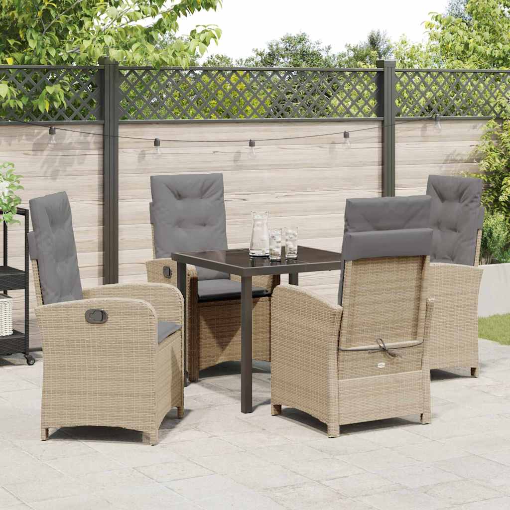 Garten Essgruppe 5 pcs Beige Poly-Rattan