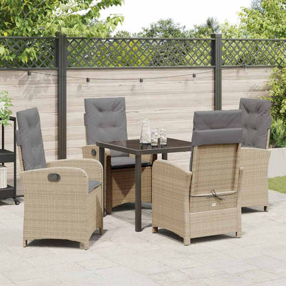 Garten Essgruppe 5 pcs Beige Poly-Rattan