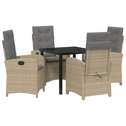 Garten Essgruppe 5 pcs Beige Poly-Rattan