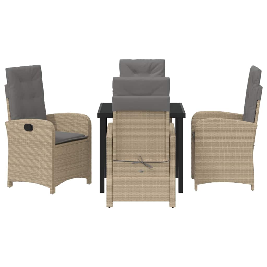 Garten Essgruppe 5 pcs Beige Poly-Rattan