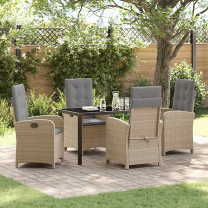 Garten Essgruppe 5 pcs Beige Poly-Rattan