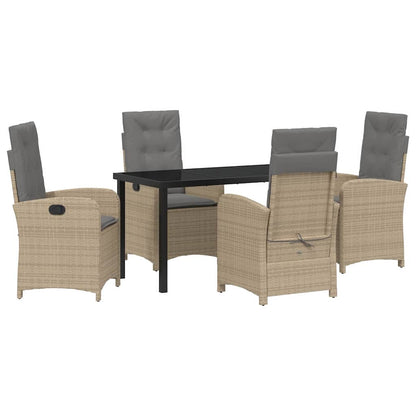 Garten Essgruppe 5 pcs Beige Poly-Rattan
