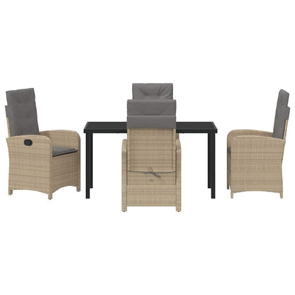 Garten Essgruppe 5 pcs Beige Poly-Rattan