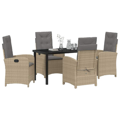 Garten Essgruppe 5 pcs Beige Poly-Rattan