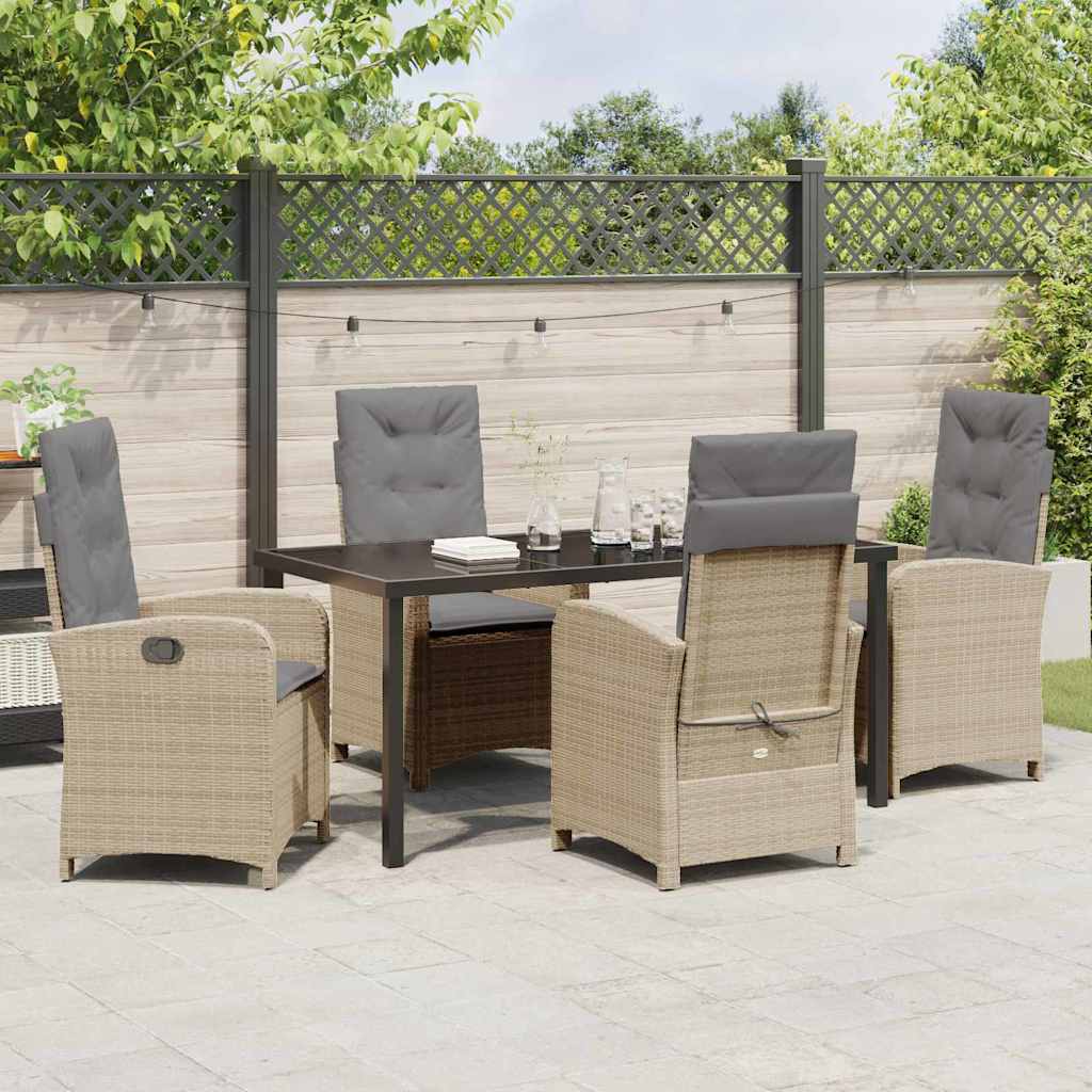 Garten Essgruppe 5 pcs Beige Poly-Rattan