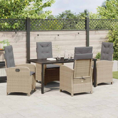 Garten Essgruppe 5 pcs Beige Poly-Rattan