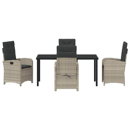 Garten Essgruppe 5 pcs Hellgrau Poly-Rattan