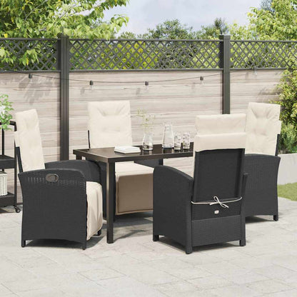 Garten Essgruppe 5 pcs Schwarz Poly-Rattan