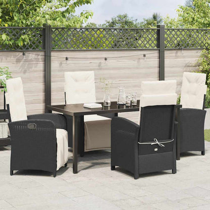 Garten Essgruppe 5 pcs Schwarz Poly-Rattan