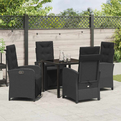 Garten Essgruppe 5 pcs Schwarz Poly-Rattan