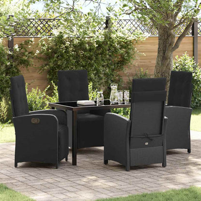Garten Essgruppe 5 pcs Schwarz Poly-Rattan