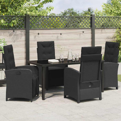 Garten Essgruppe 5 pcs Schwarz Poly-Rattan