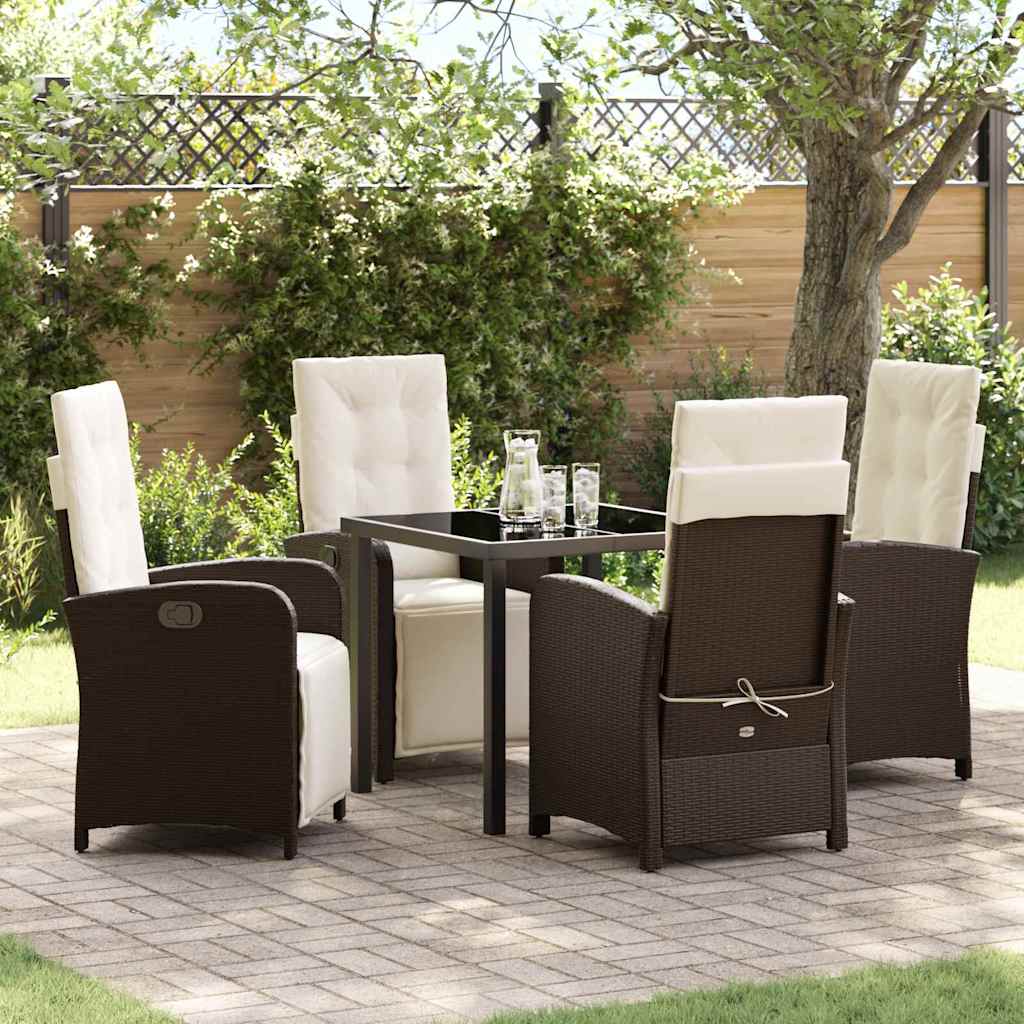 Garten Essgruppe 5 pcs Braun Poly-Rattan