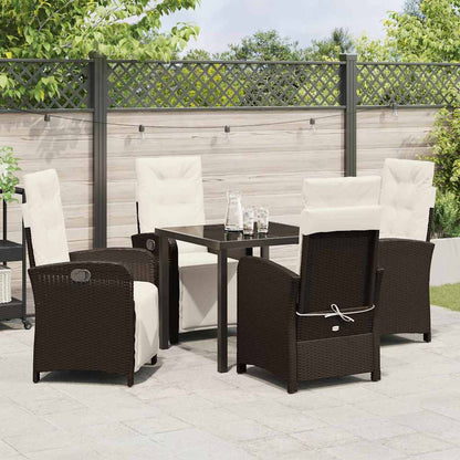 Garten Essgruppe 5 pcs Braun Poly-Rattan