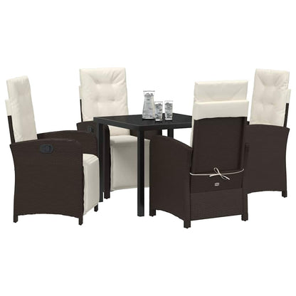 Garten Essgruppe 5 pcs Braun Poly-Rattan