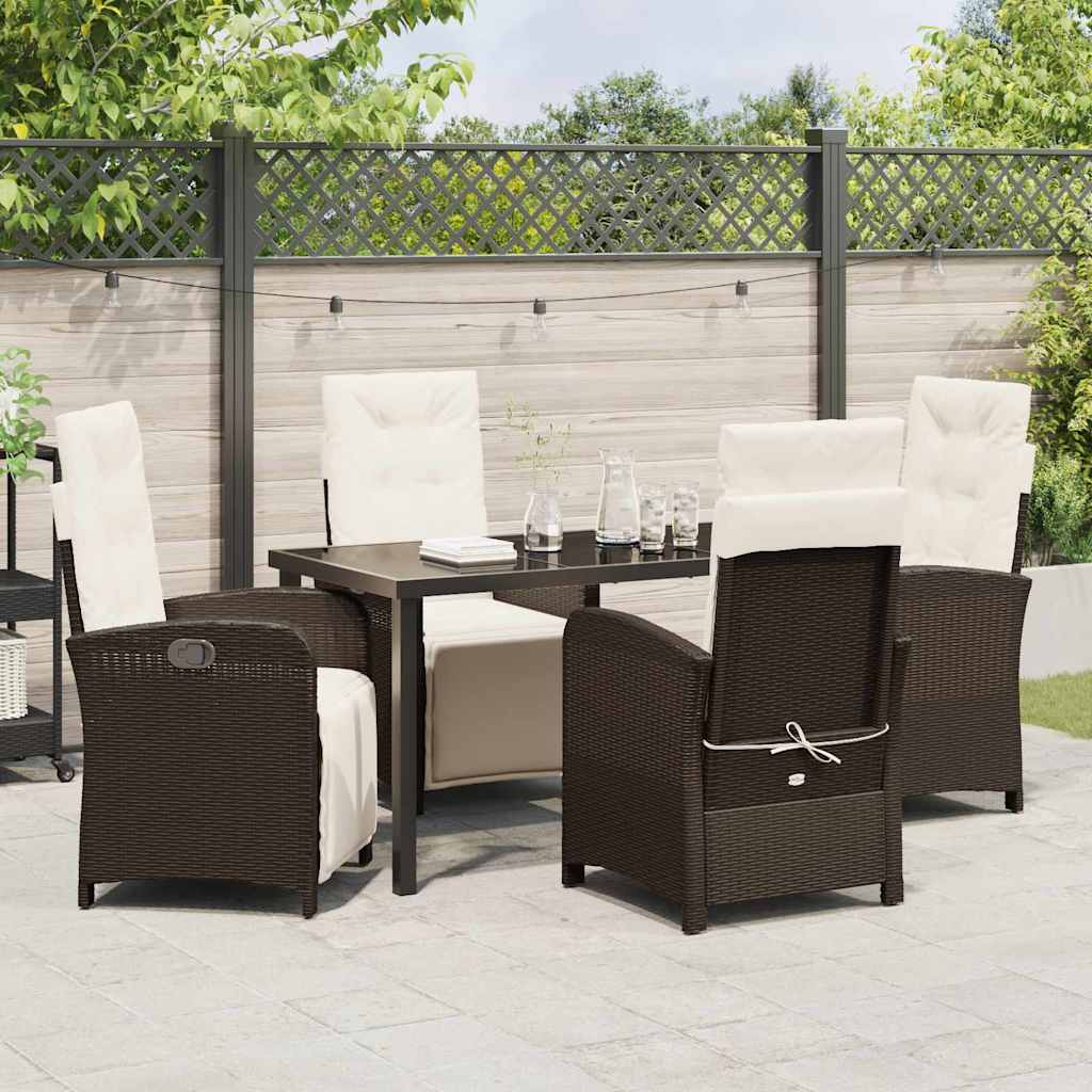 Garten Essgruppe 5 pcs Braun Poly-Rattan