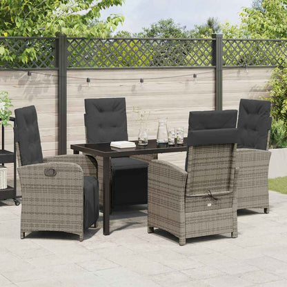 Garten Essgruppe 5 pcs Grau Poly-Rattan