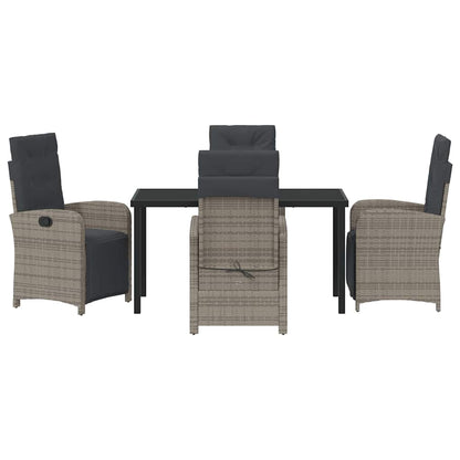 Garten Essgruppe 5 pcs Grau Poly-Rattan