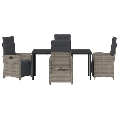 Garten Essgruppe 5 pcs Grau Poly-Rattan