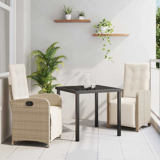 Garten Essgruppe 3 pcs Beige Poly-Rattan