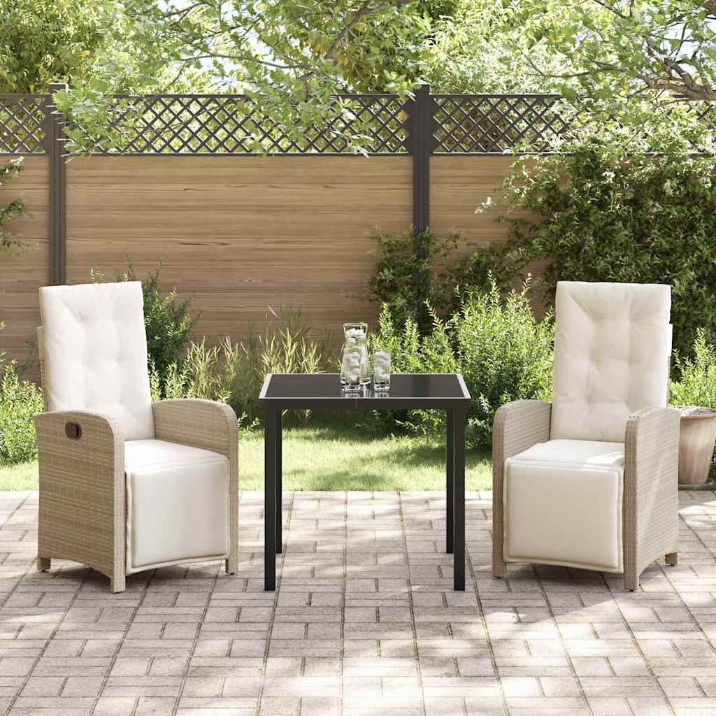 Garten Essgruppe 3 pcs Beige Poly-Rattan