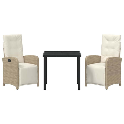 Garten Essgruppe 3 pcs Beige Poly-Rattan