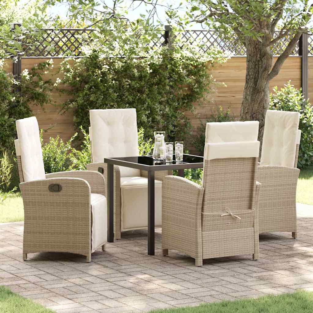 Garten Essgruppe 5 pcs Beige Poly-Rattan