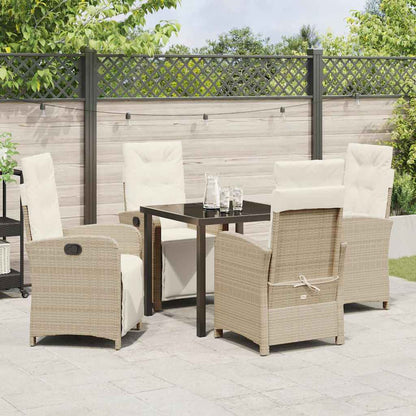 Garten Essgruppe 5 pcs Beige Poly-Rattan