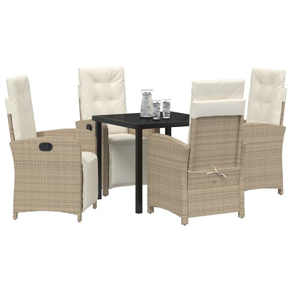 Garten Essgruppe 5 pcs Beige Poly-Rattan