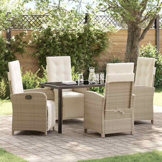 Garten Essgruppe 5 pcs Beige Poly-Rattan