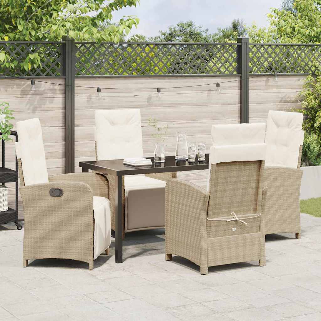 Garten Essgruppe 5 pcs Beige Poly-Rattan