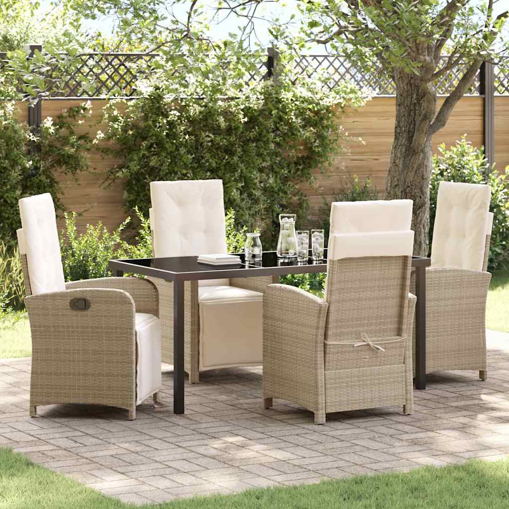 Garten Essgruppe 5 pcs Beige Poly-Rattan