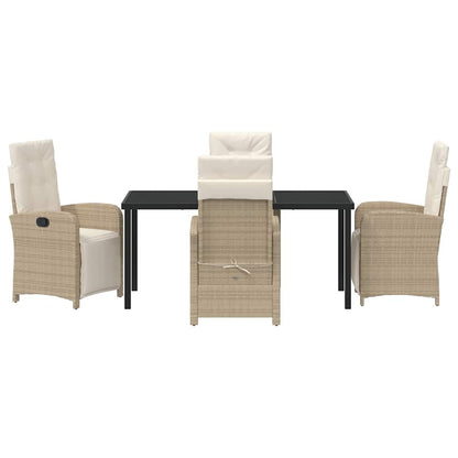 Garten Essgruppe 5 pcs Beige Poly-Rattan