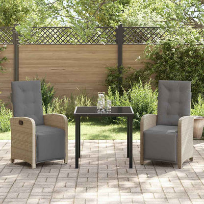 Garten Essgruppe 3 pcs Beige Poly-Rattan
