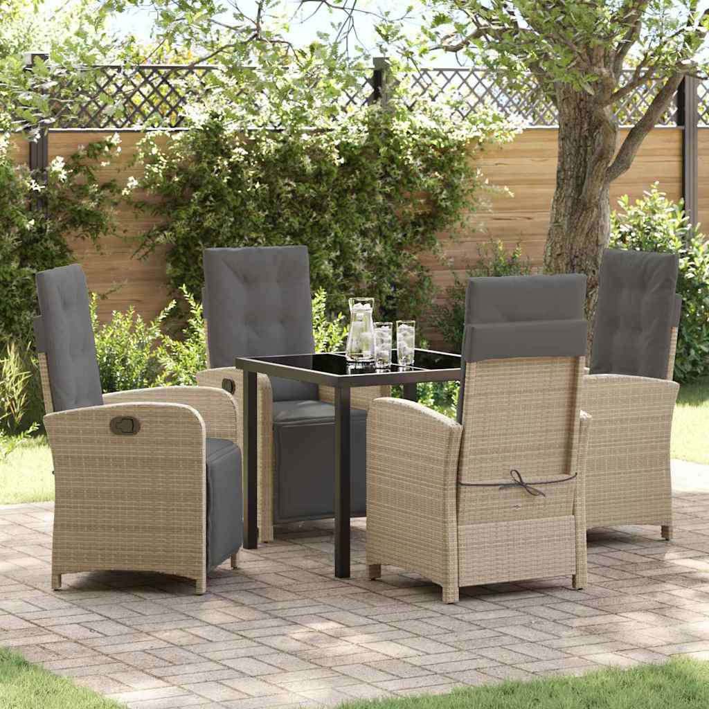 Garten Essgruppe 5 pcs Beige Poly-Rattan