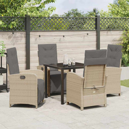 Garten Essgruppe 5 pcs Beige Poly-Rattan