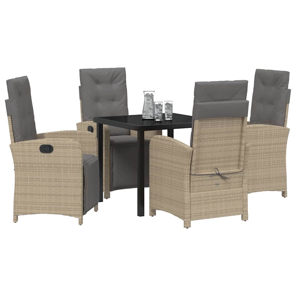 Garten Essgruppe 5 pcs Beige Poly-Rattan
