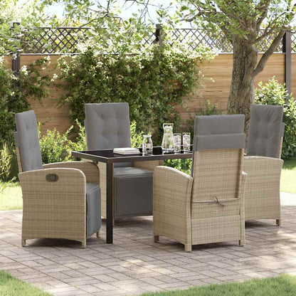 Garten Essgruppe 5 pcs Beige Poly-Rattan