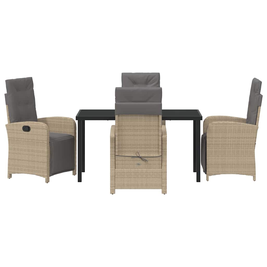 Garten Essgruppe 5 pcs Beige Poly-Rattan