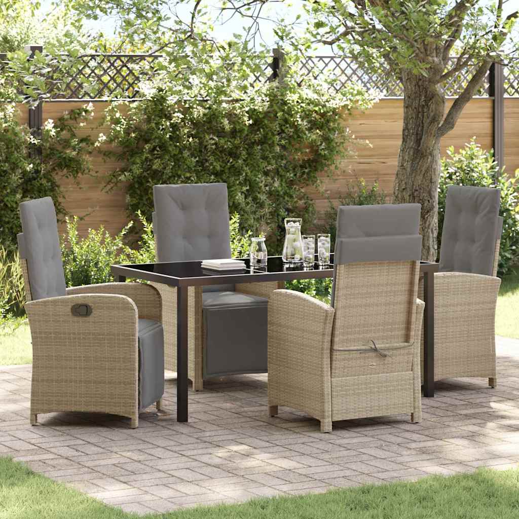 Garten Essgruppe 5 pcs Beige Poly-Rattan