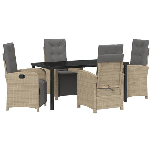 Garten Essgruppe 5 pcs Beige Poly-Rattan