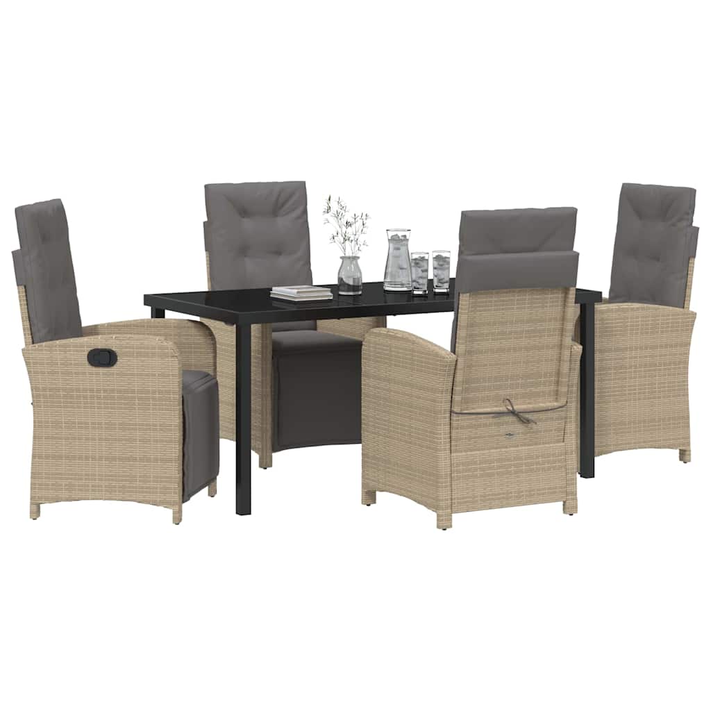 Garten Essgruppe 5 pcs Beige Poly-Rattan
