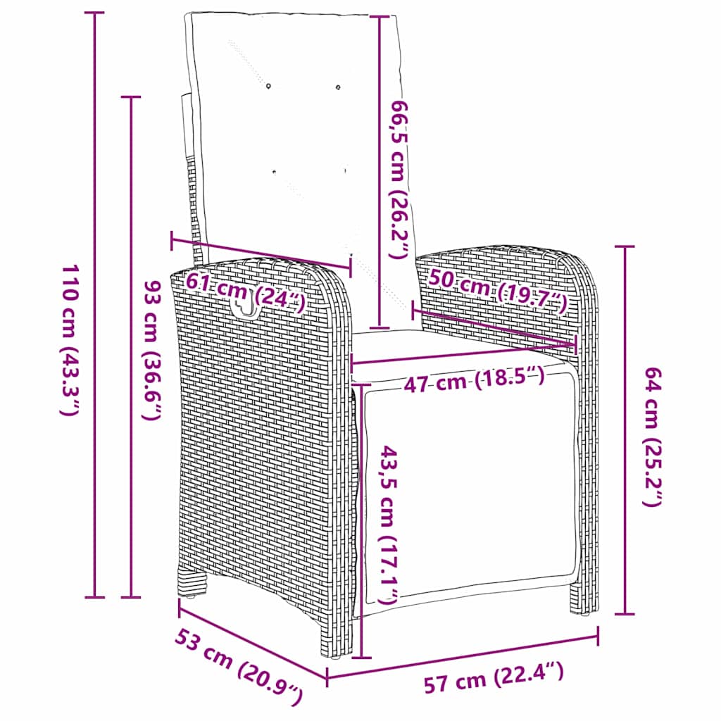 Garten Essgruppe 3 pcs Hellgrau Poly-Rattan