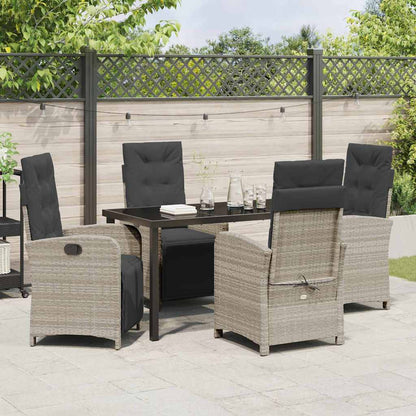 Garten Essgruppe 5 pcs Hellgrau Poly-Rattan