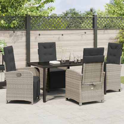 Garten Essgruppe 5 pcs Hellgrau Poly-Rattan
