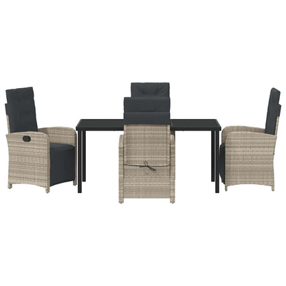 Garten Essgruppe 5 pcs Hellgrau Poly-Rattan